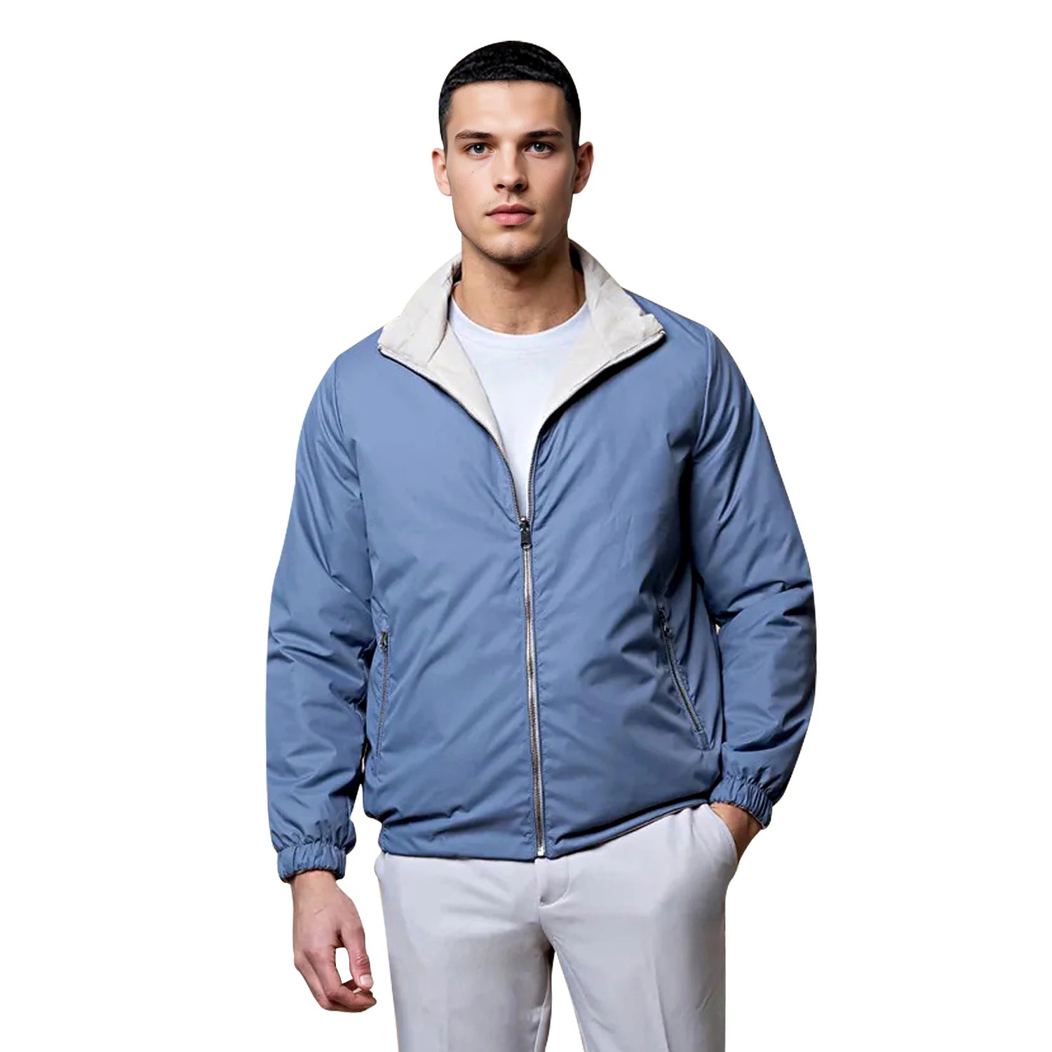 Heren Lichtgewicht Winterjas – Gevoerde Puffer Jas met Rits