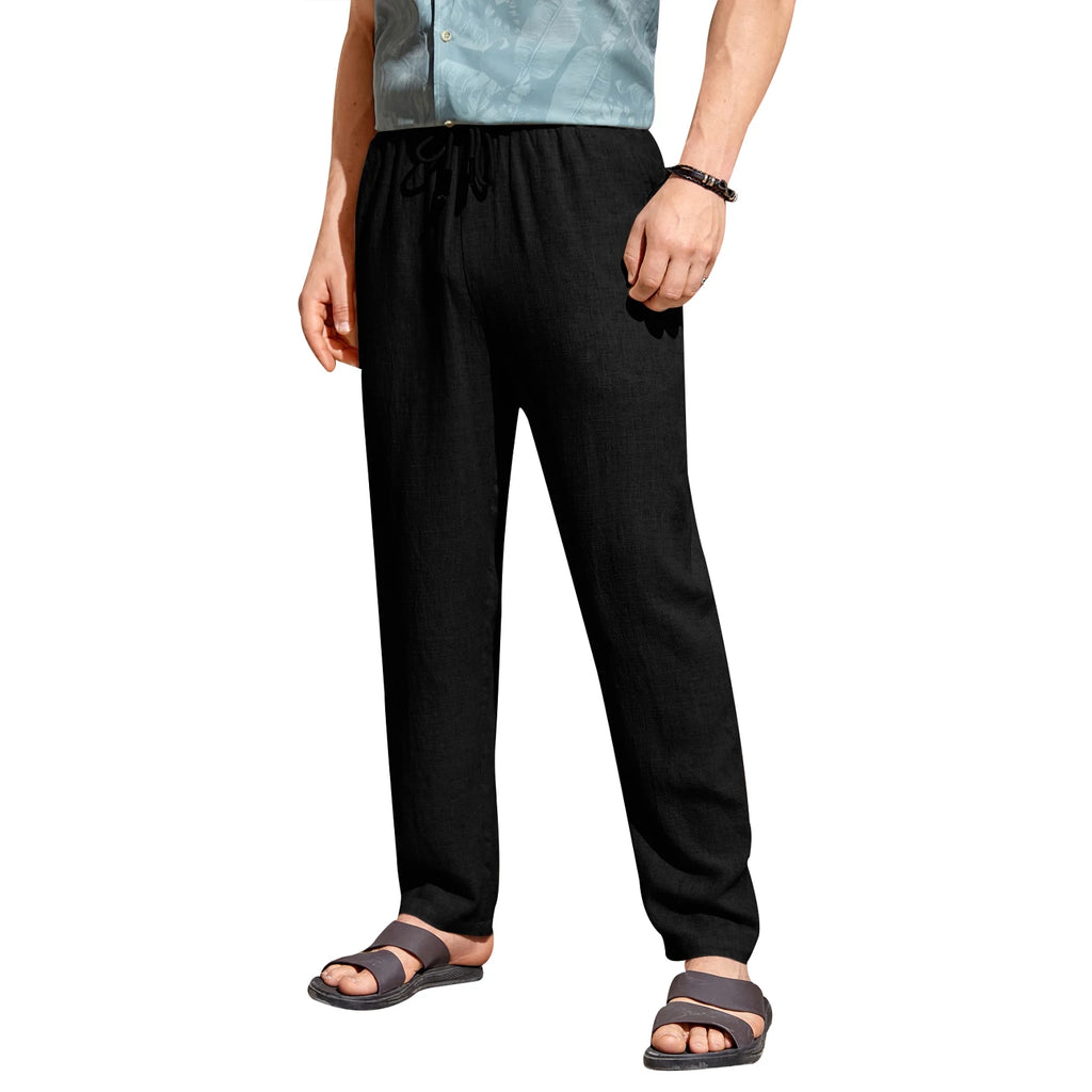 Katoen-Linnen Broek Heren – Straight Fit, Stretch & Kreukvrij