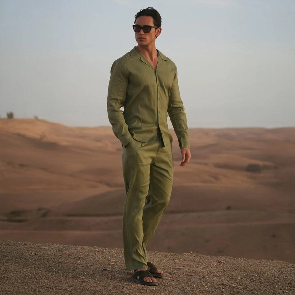 Comfortabele, ademende zomerlinnen broek voor heren