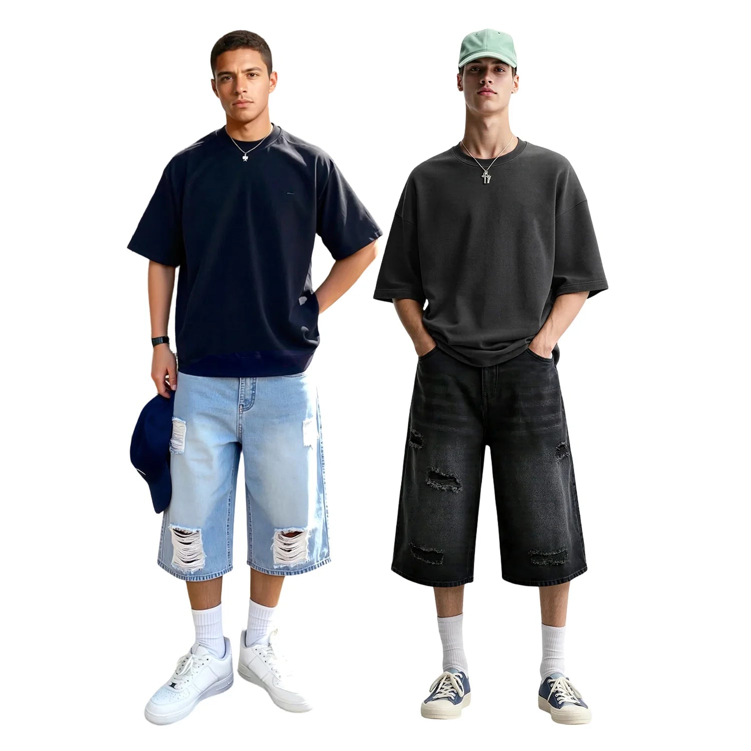 Custom Jorts Heren – Loose Baggy Denim Shorts