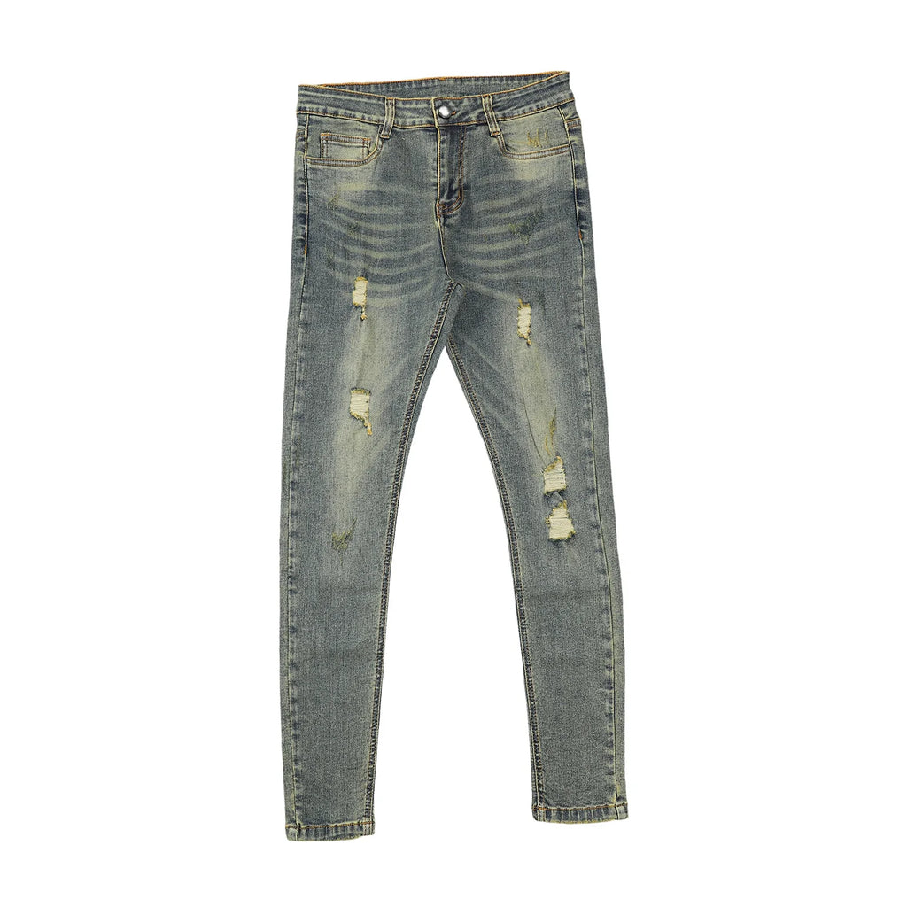 High Street Skinny Jeans Heren – Distressed Denim met Hip-Hop Style