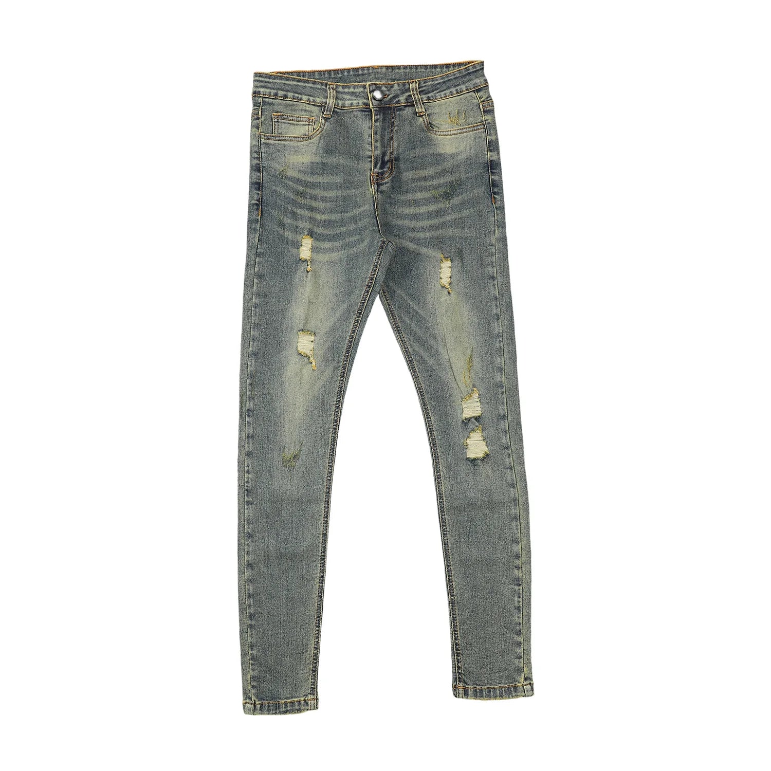 High Street Skinny Jeans Heren – Distressed Denim met Hip-Hop Style