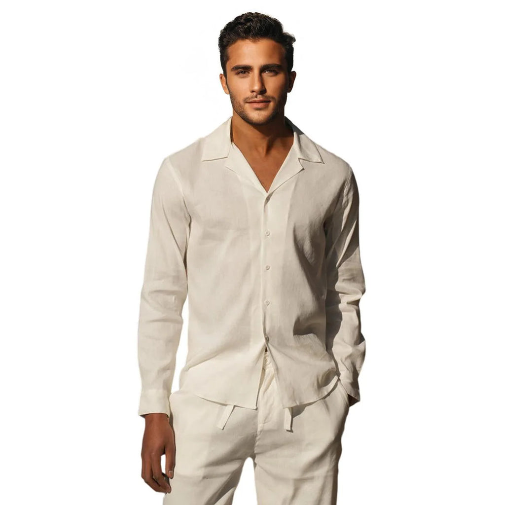 Heren Casual Overhemd – Moderne Slim Fit met Lange Mouwen