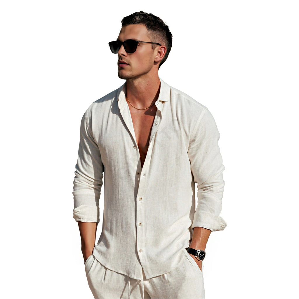 Linnen Heren Overhemd & Broek Set