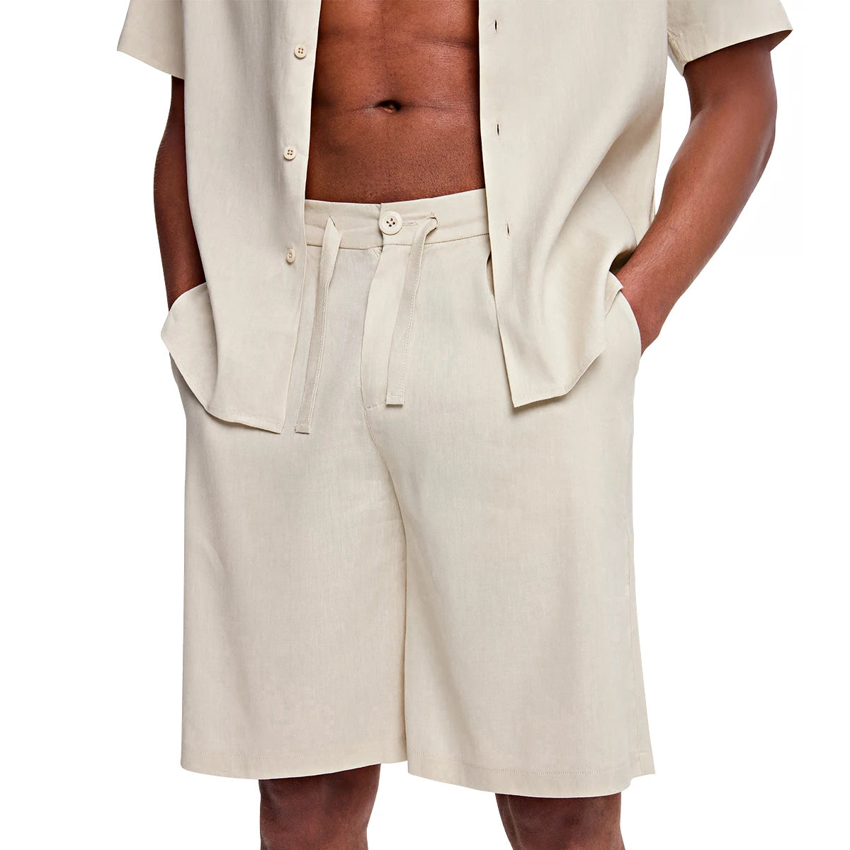 Heren Zomer Set – Korte Mouwen Overhemd & Shorts