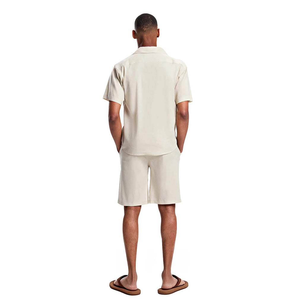 Heren Zomer Set – Korte Mouwen Overhemd & Shorts