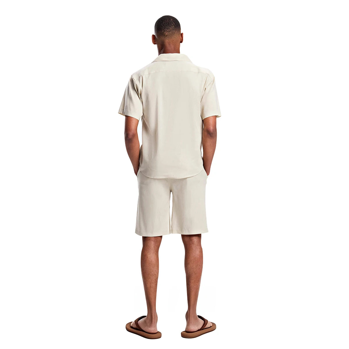 Heren Zomer Set – Korte Mouwen Overhemd & Shorts