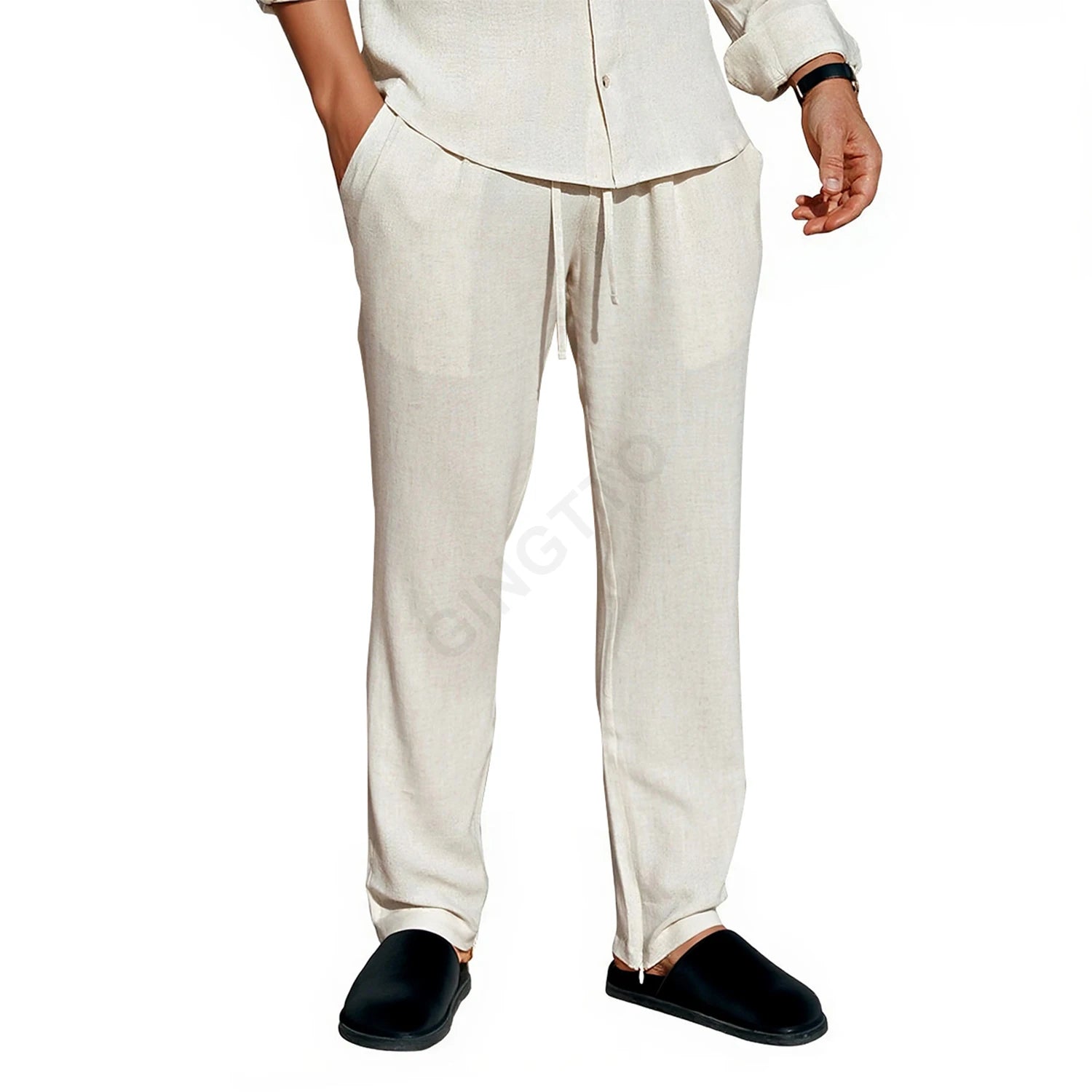 Linnen Heren Overhemd & Broek Set