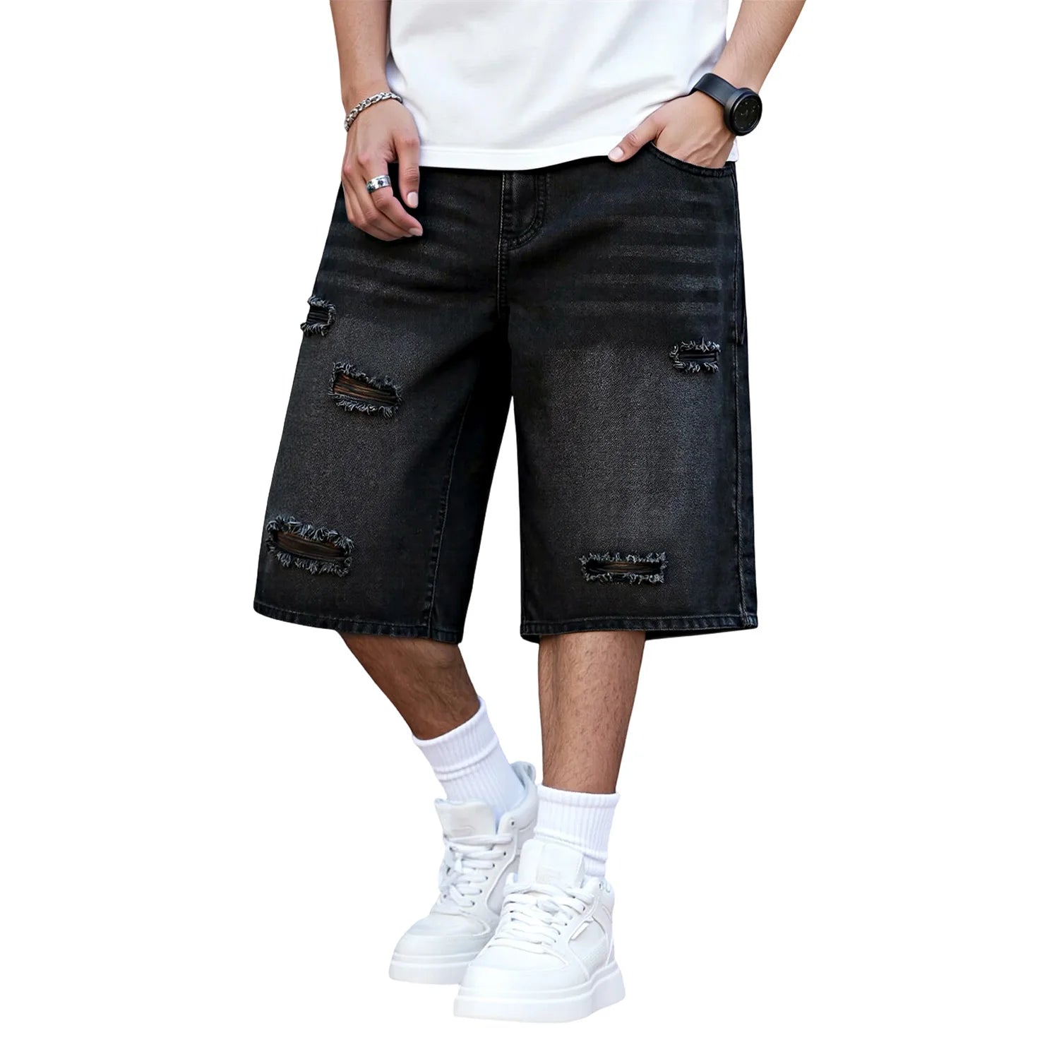 Custom Jorts Heren – Loose Baggy Denim Shorts