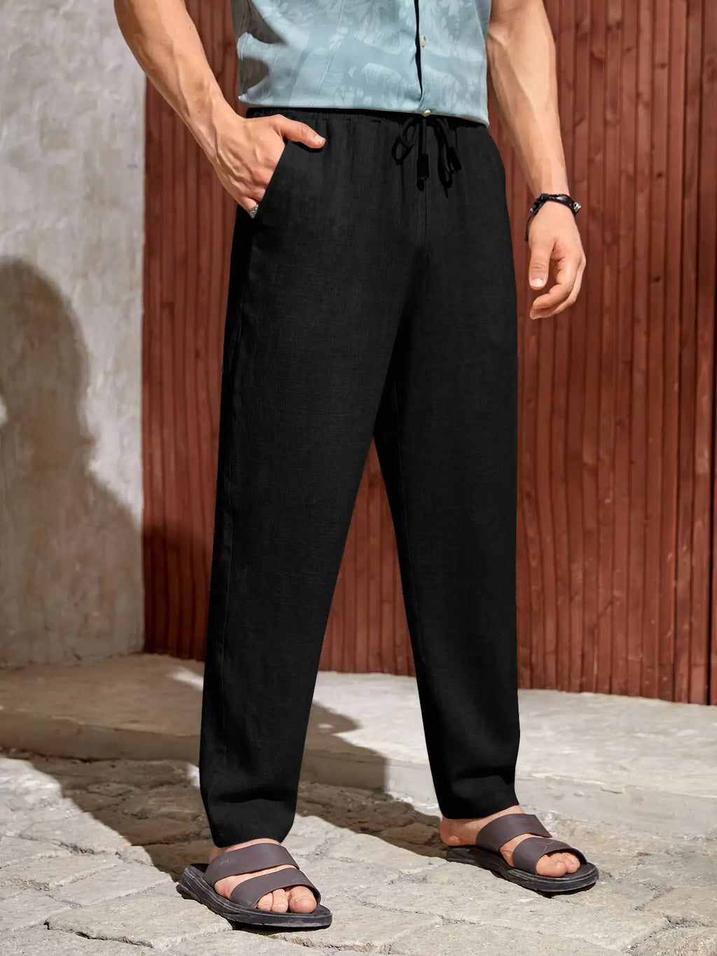 Katoen-Linnen Broek Heren – Straight Fit, Stretch & Kreukvrij