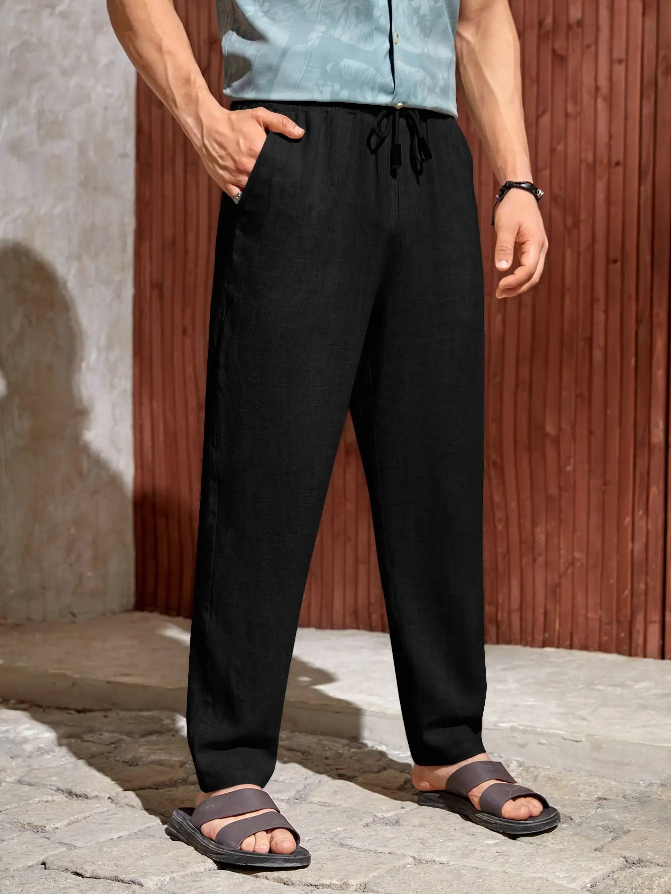 Katoen-Linnen Broek Heren – Straight Fit, Stretch & Kreukvrij