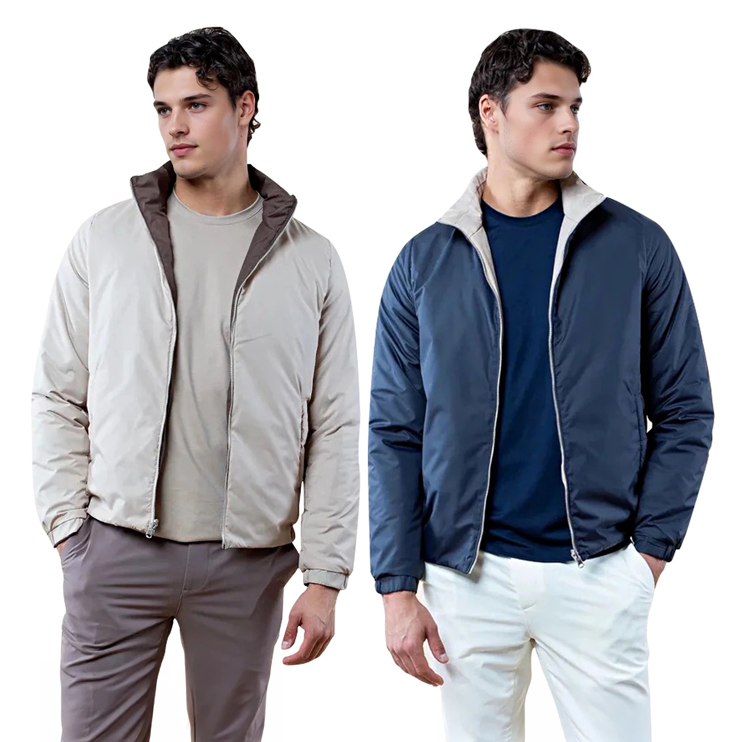 Heren Lichtgewicht Winterjas – Gevoerde Puffer Jas met Rits