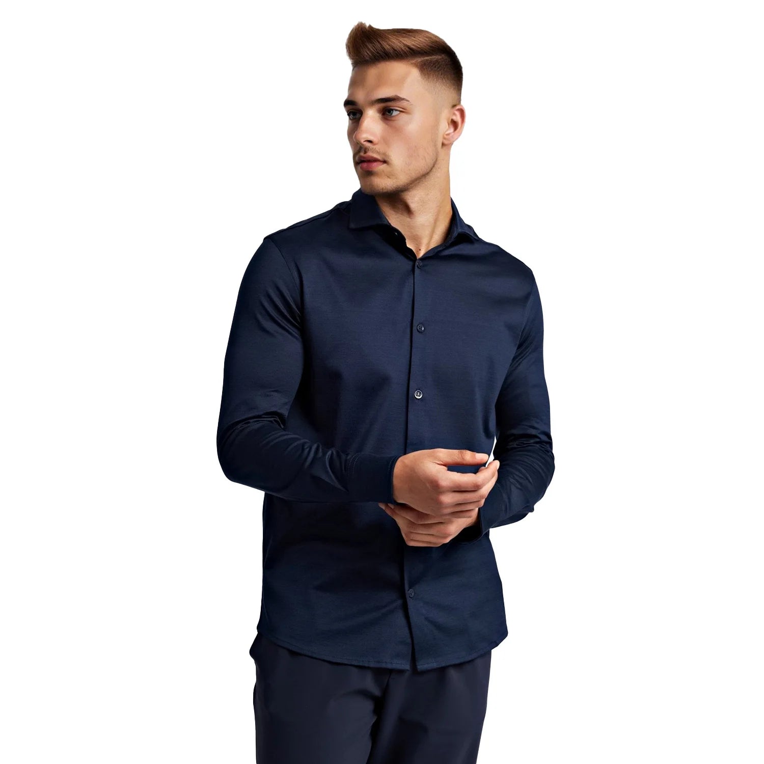Heren Overhemd van 100% Gemerceriseerd Katoen – High Fashion –