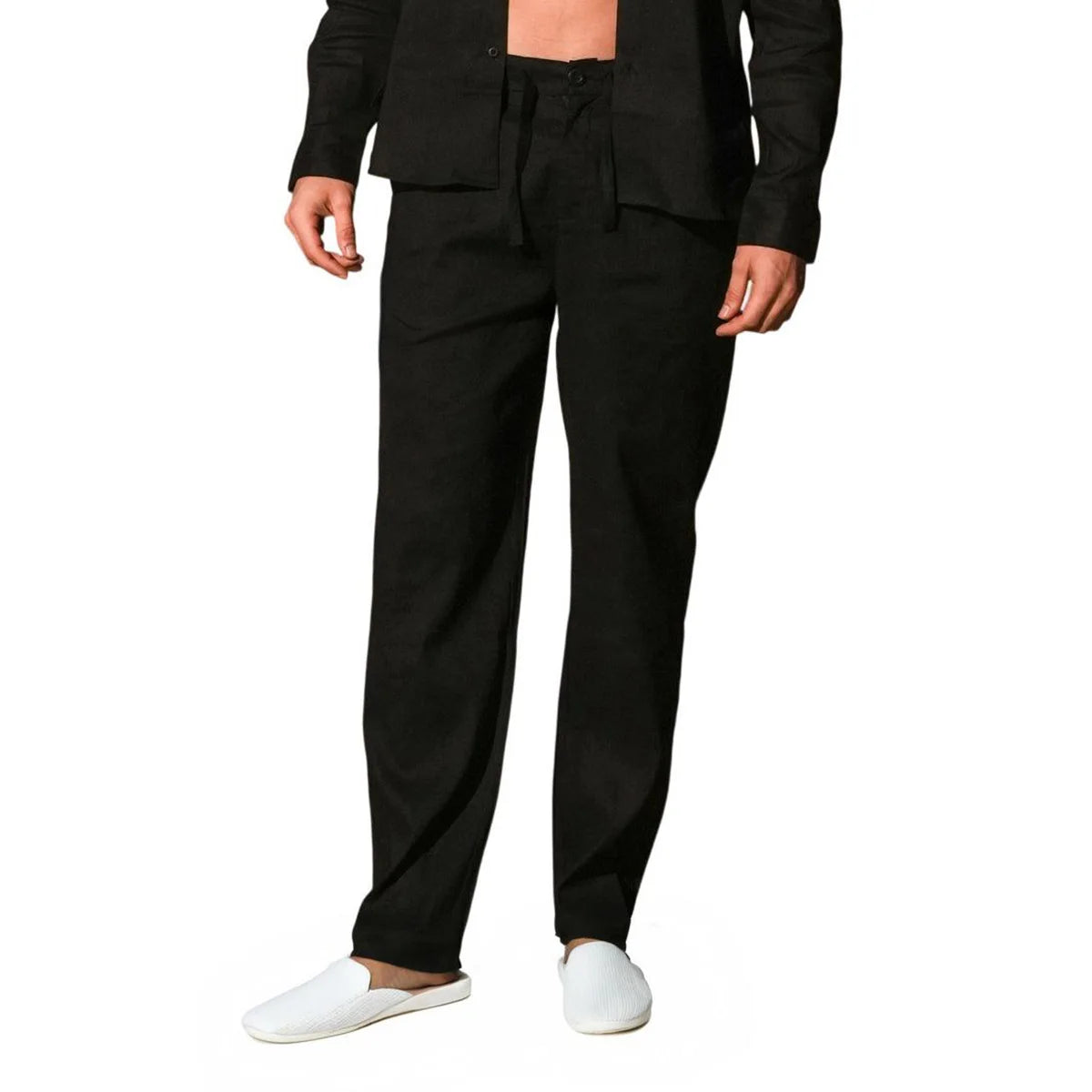 Comfortabele, ademende zomerlinnen broek voor heren