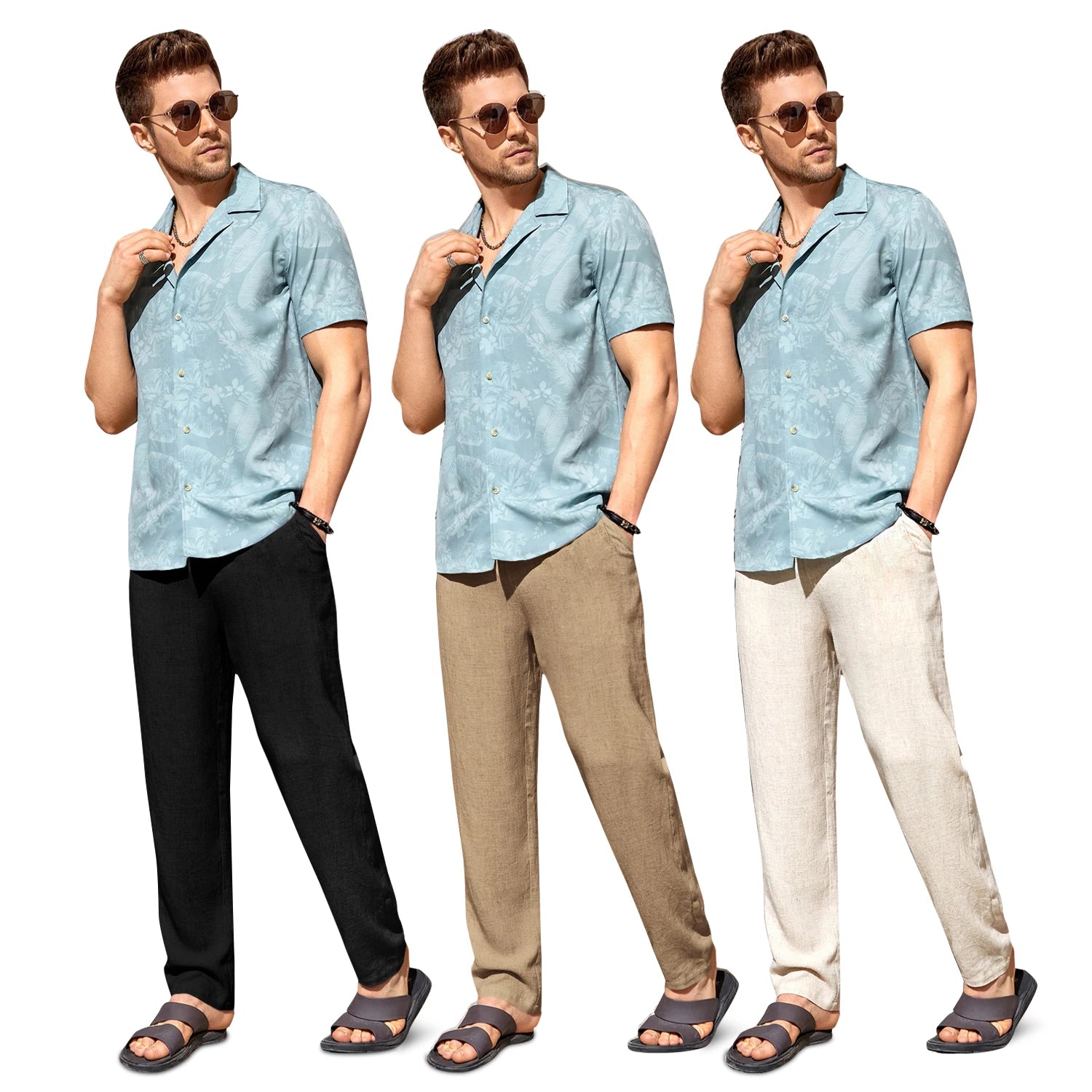 Katoen-Linnen Broek Heren – Straight Fit, Stretch & Kreukvrij