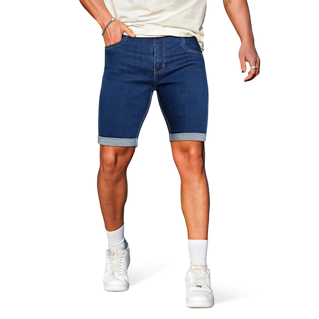 Heren Distressed Denim Jorts – Washed Zomer Shorts met Moderne Fit