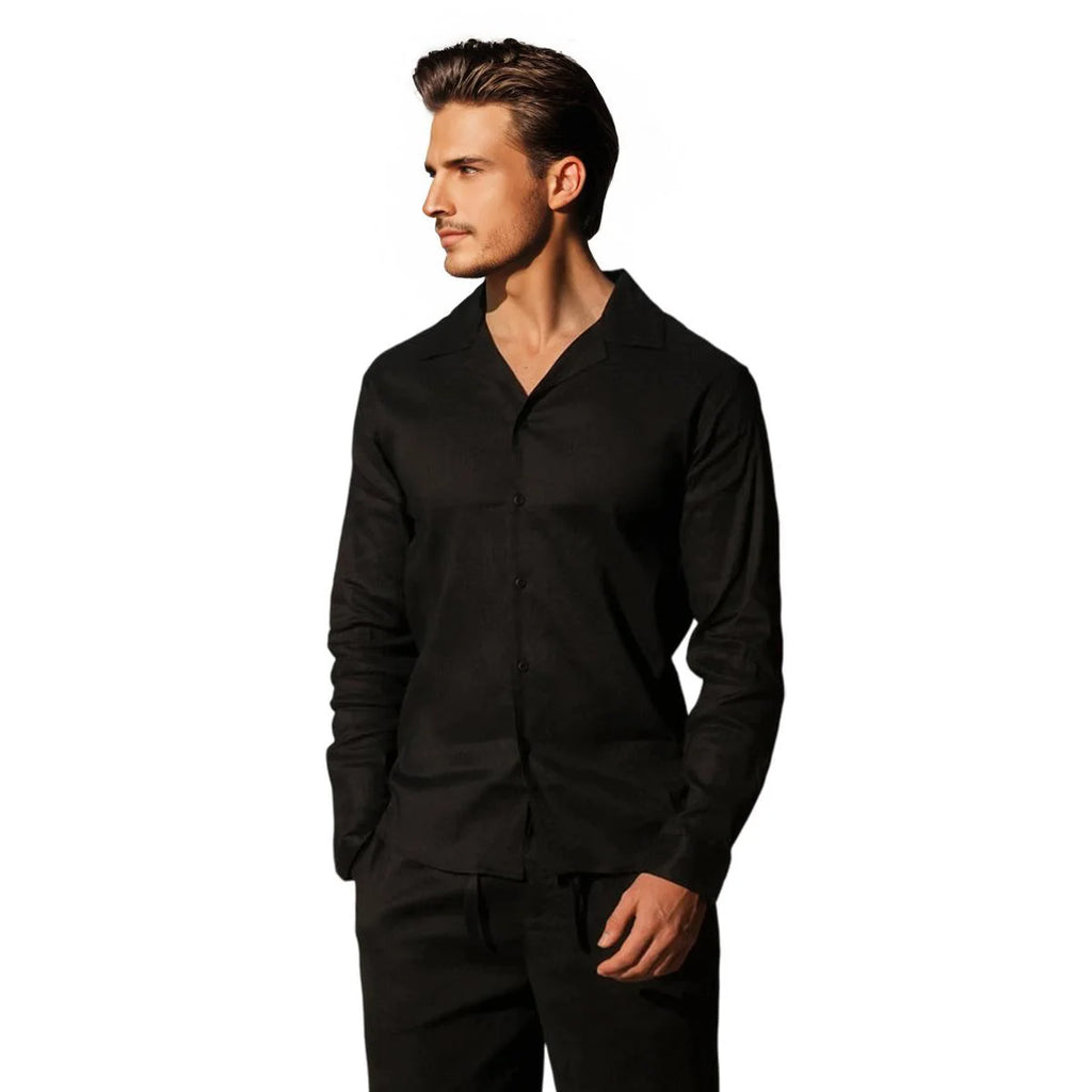 Heren Casual Overhemd – Moderne Slim Fit met Lange Mouwen