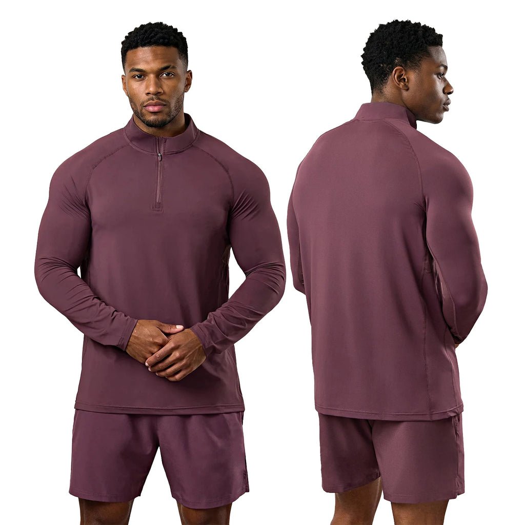Heren Sportset – 1/4 Zip Trainingsshirt + Shorts