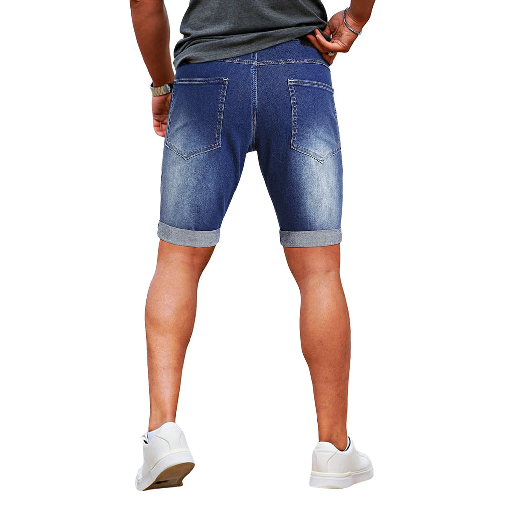 Heren Distressed Denim Jorts – Washed Zomer Shorts met Moderne Fit